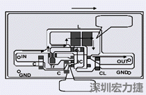 圖2：升壓電路的PCB設計示例。