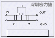 圖3：降壓電路的PCB設計示例。
