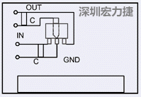 圖3：降壓電路的PCB設計示例。