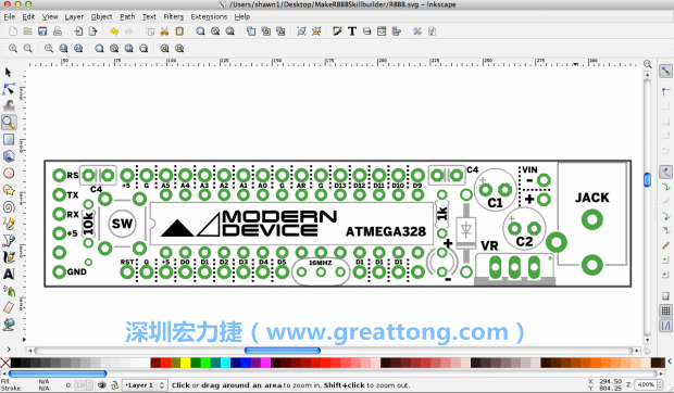 既然你有一個(gè)以電路板為背景的清晰影像了，使用向量工具將要絲印的圖像畫在上面吧，下面有一個(gè)例子。
